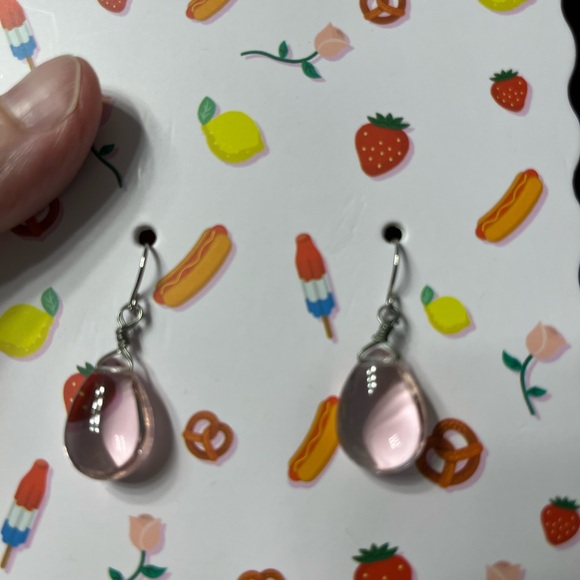 Pink/purple Teardrop Earrings - Picture 1 of 5